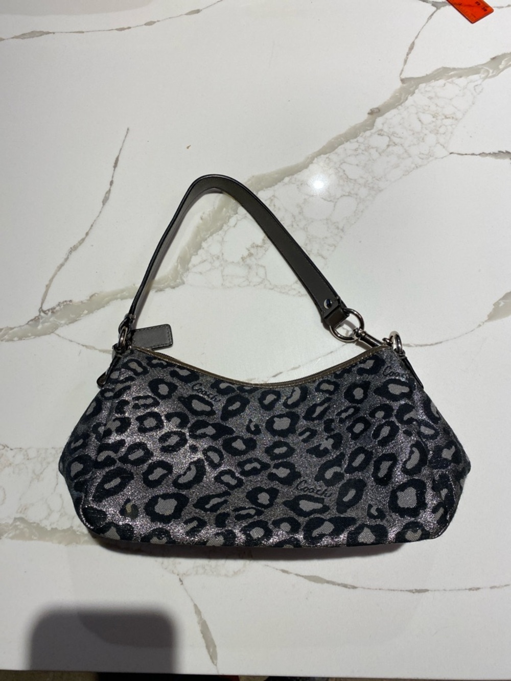 Coach Grey Leopard-Print Shoulder Bag